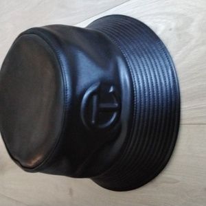 Teflar black bucket hat leather new l/xl